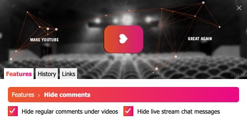 Hide comments settings
